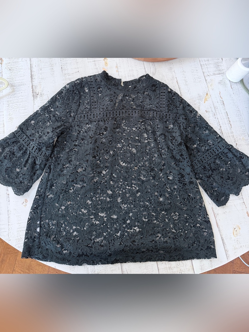 Deep green lace blouse